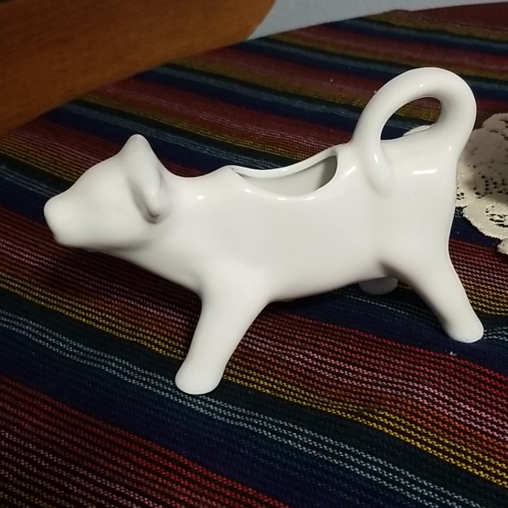 Vintage cow planter saucer gravy milk boat - Picture 5 of 11
